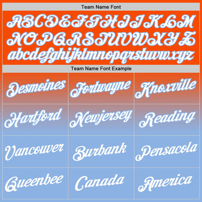 Custom Orange White-Light Blue Fade Fashion Performance T-Shirt