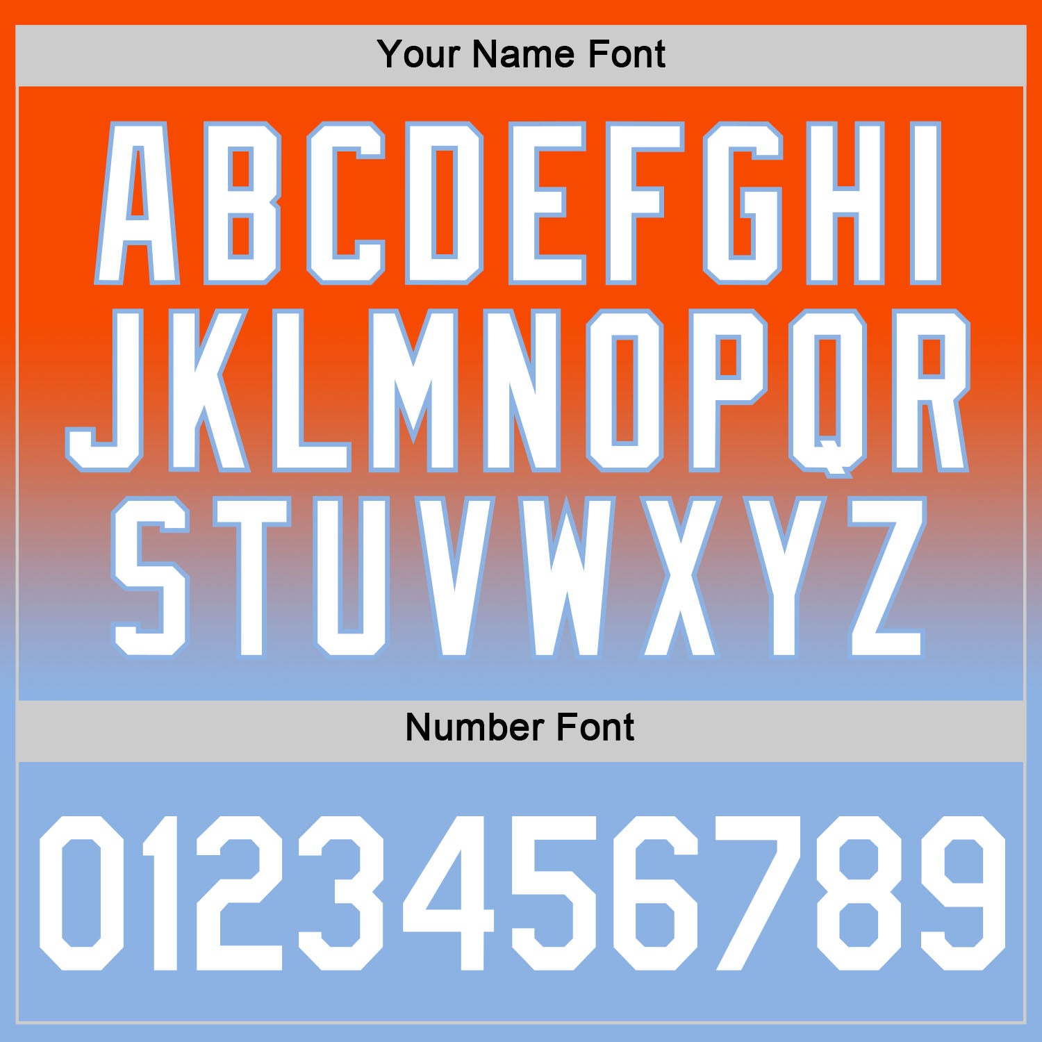 Custom Orange White-Light Blue Fade Fashion Performance T-Shirt