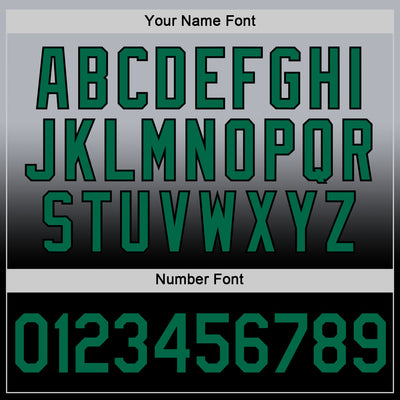 Custom Gray Kelly Green-Black Fade Fashion Performance T-Shirt