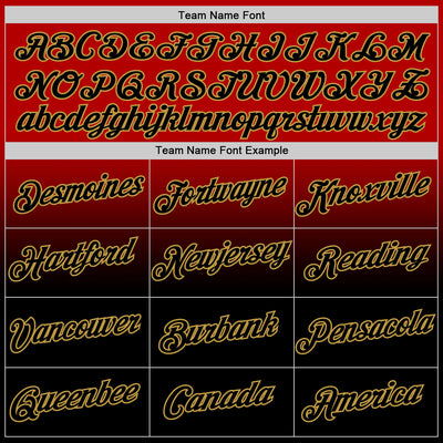 Custom Red Black-Old Gold Fade Fashion Performance T-Shirt