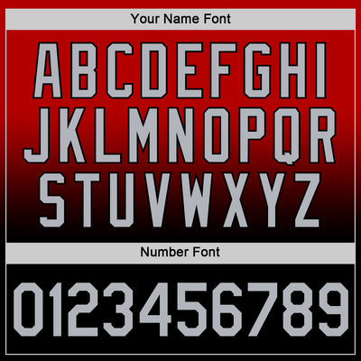 Custom Red Gray-Black Fade Fashion Performance T-Shirt