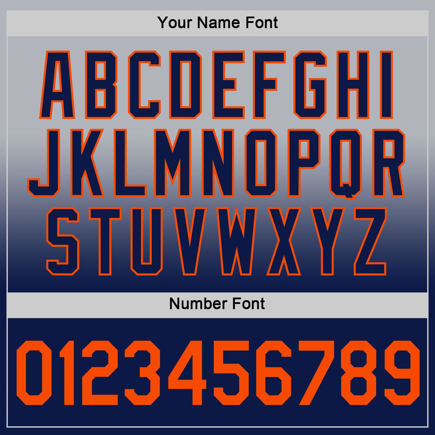 Custom Gray Orange-Navy Fade Fashion Performance T-Shirt