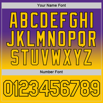 Custom Purple Yellow-Black Fade Fashion Performance T-Shirt