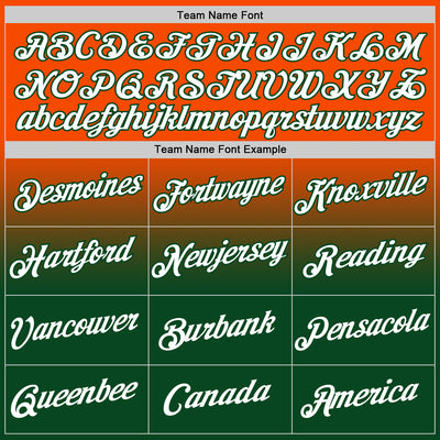 Custom Orange White-Green Fade Fashion Performance T-Shirt