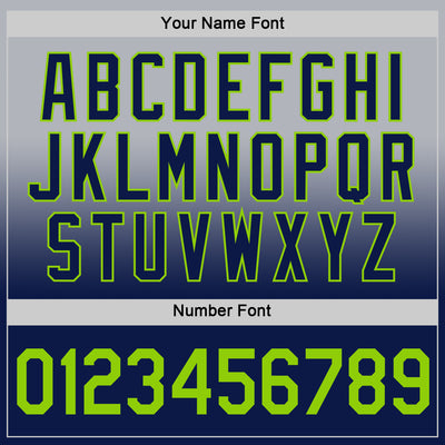 Custom Gray Neon Green-Navy Fade Fashion Performance T-Shirt