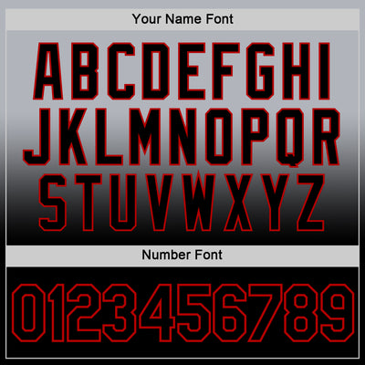 Custom Gray Black-Red Fade Fashion Performance T-Shirt