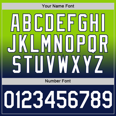 Custom Neon Green White-Navy Fade Fashion Performance T-Shirt