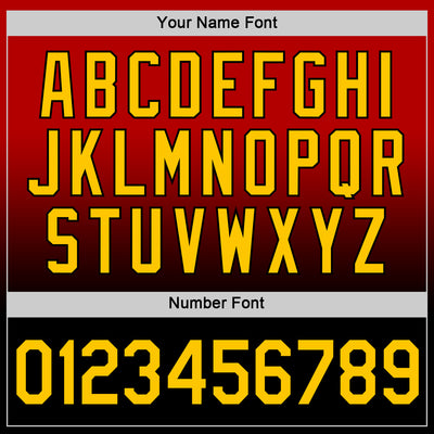 Custom Red Yellow-Black Fade Fashion Performance T-Shirt