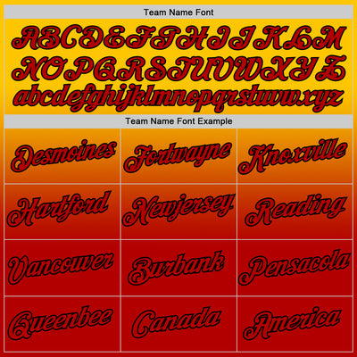 Custom Yellow Red-Black Fade Fashion Performance T-Shirt