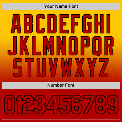 Custom Yellow Red-Black Fade Fashion Performance T-Shirt