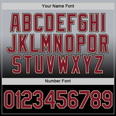 Custom Gray Crimson Black-Cream Fade Fashion Performance T-Shirt