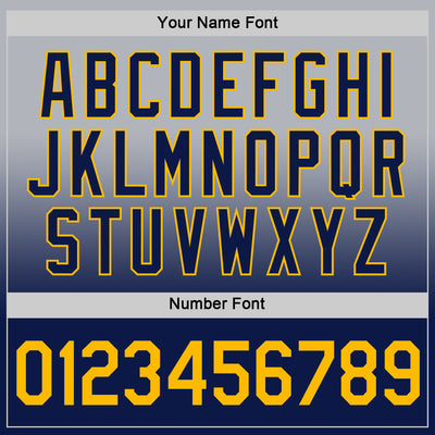 Custom Gray Gold-Navy Fade Fashion Performance T-Shirt