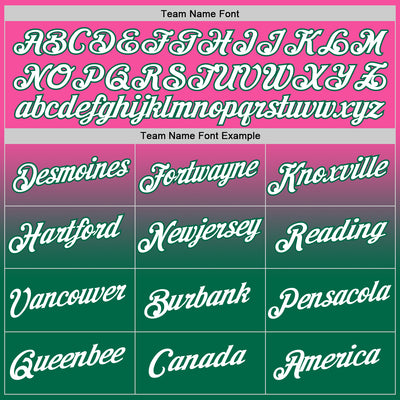 Custom Pink White-Kelly Green Fade Fashion Performance T-Shirt