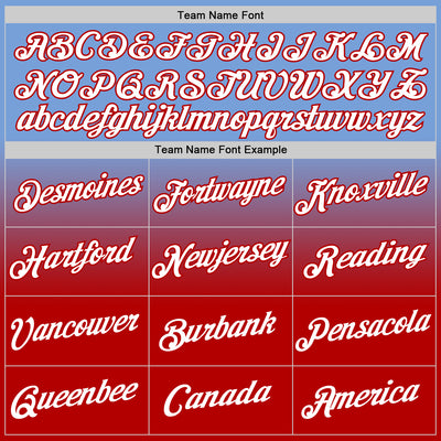 Custom Light Blue White-Red Fade Fashion Performance T-Shirt