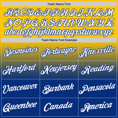 Custom Yellow White-Royal Fade Fashion Performance T-Shirt