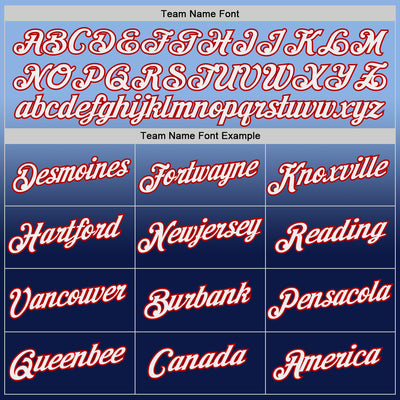 Custom Light Blue Navy-Red Fade Fashion Performance T-Shirt