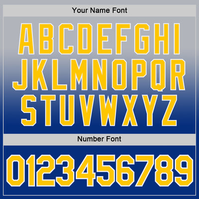 Custom Gray Yellow-Royal Fade Fashion Performance T-Shirt