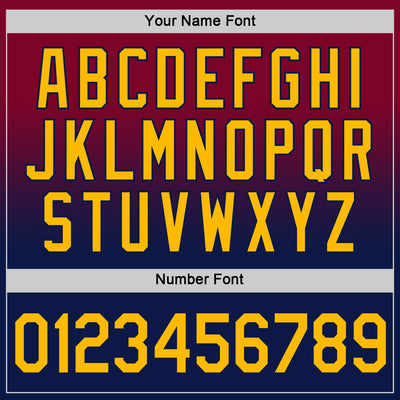 Custom Maroon Gold-Navy Fade Fashion Performance T-Shirt