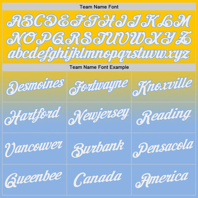 Custom Yellow White-Light Blue Fade Fashion Performance T-Shirt