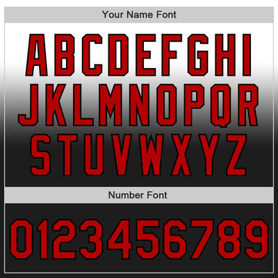 Custom White Red-Black Authentic Fade Fashion Baseball Jersey