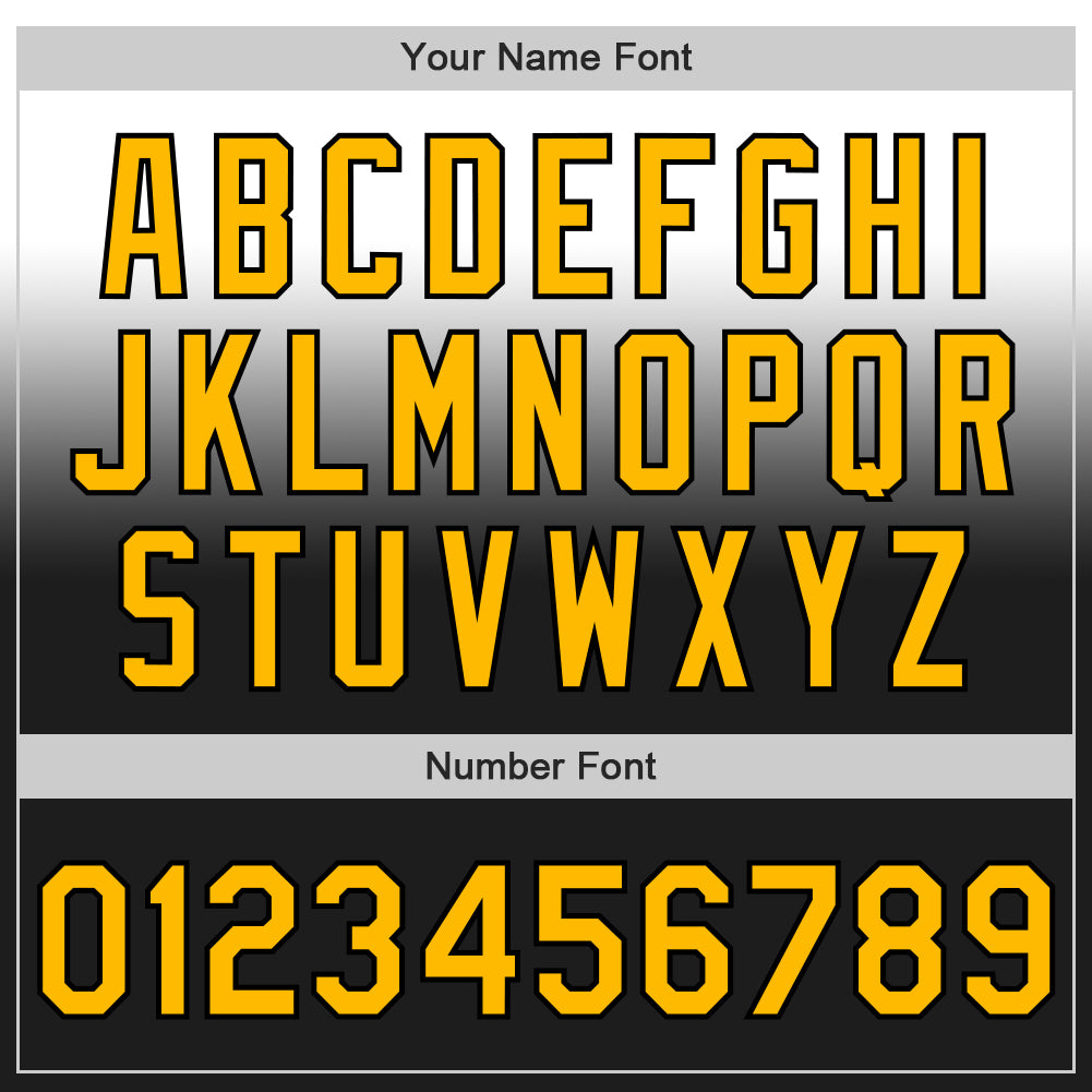 Custom White Gold-Black Authentic Fade Fashion Baseball Jersey