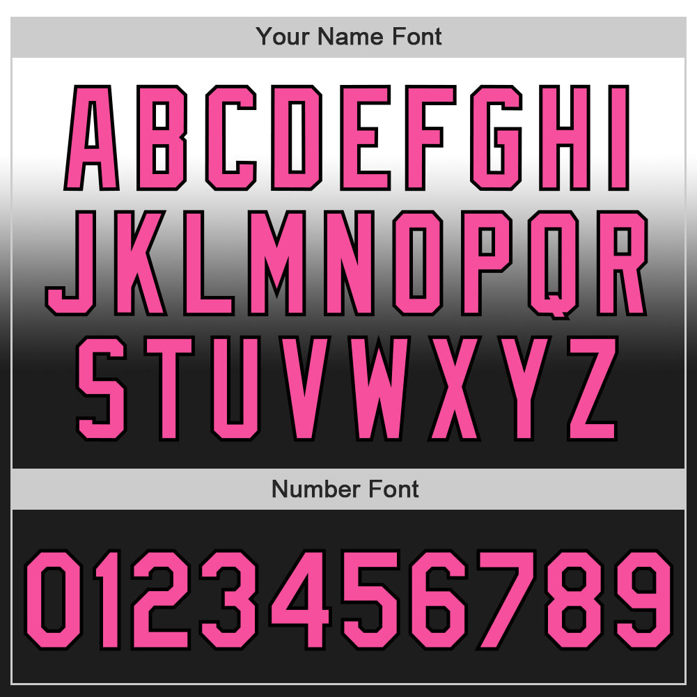 Custom White Pink-Black Authentic Fade Fashion Baseball Jersey