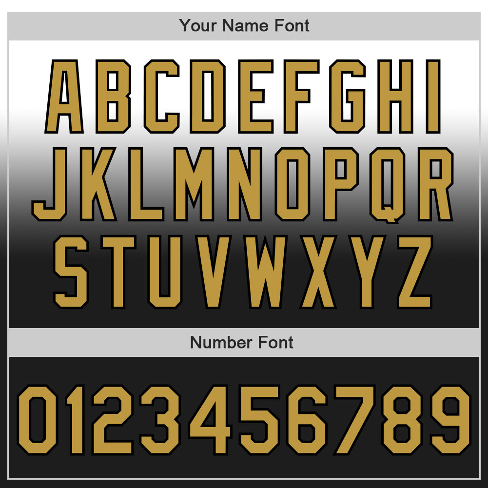 Custom White Old Gold-Black Authentic Fade Fashion Baseball Jersey