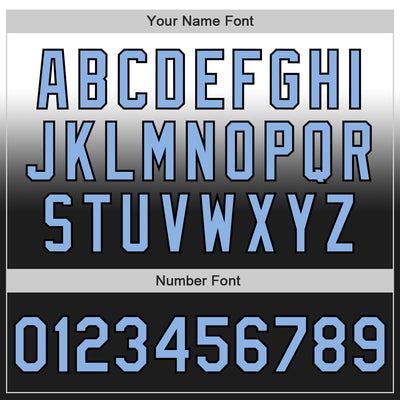 Custom White Light Blue-Black Authentic Fade Fashion Baseball Jersey