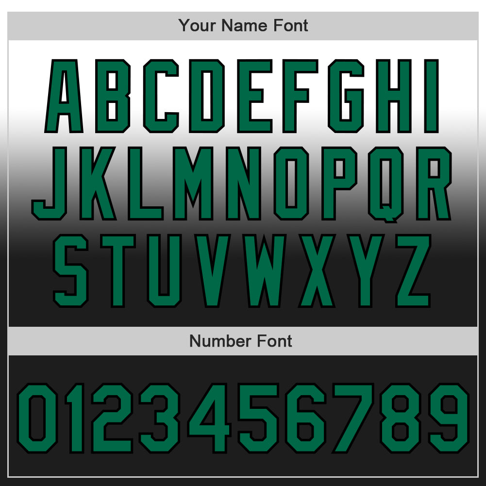 Custom White Kelly Green-Black Authentic Fade Fashion Baseball Jersey