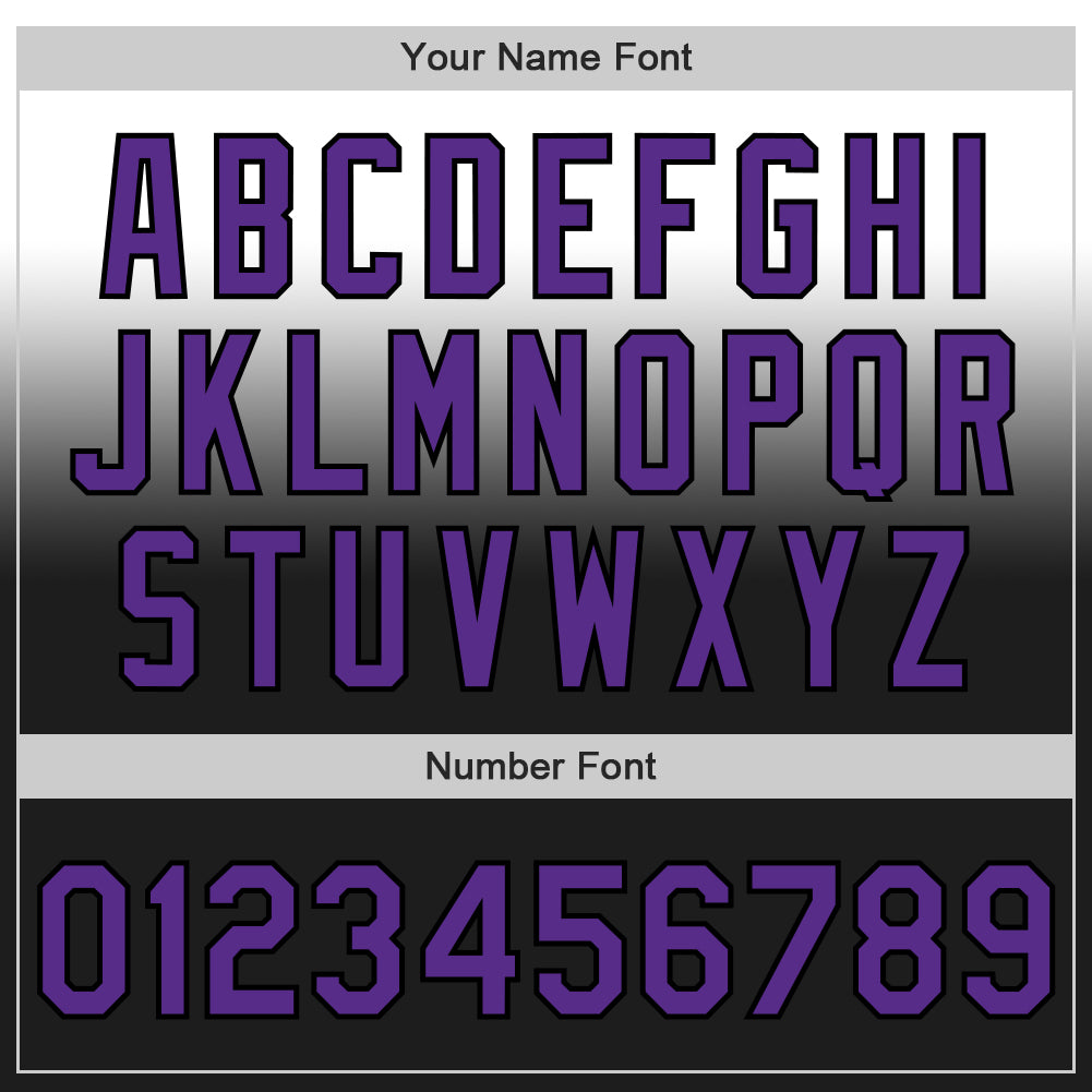 Custom White Purple-Black Authentic Fade Fashion Baseball Jersey