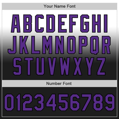 Custom White Purple-Black Authentic Fade Fashion Baseball Jersey