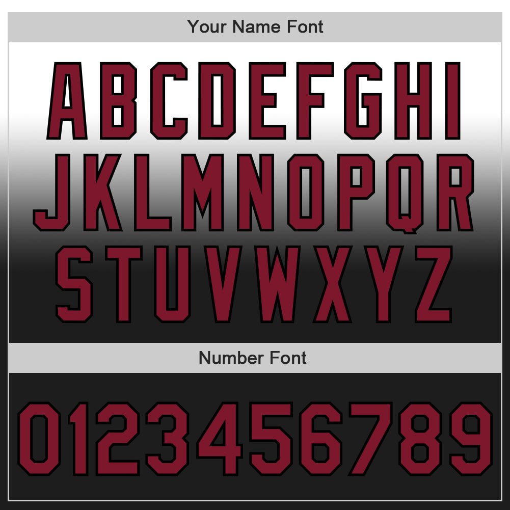 Custom White Crimson-Black Authentic Fade Fashion Baseball Jersey