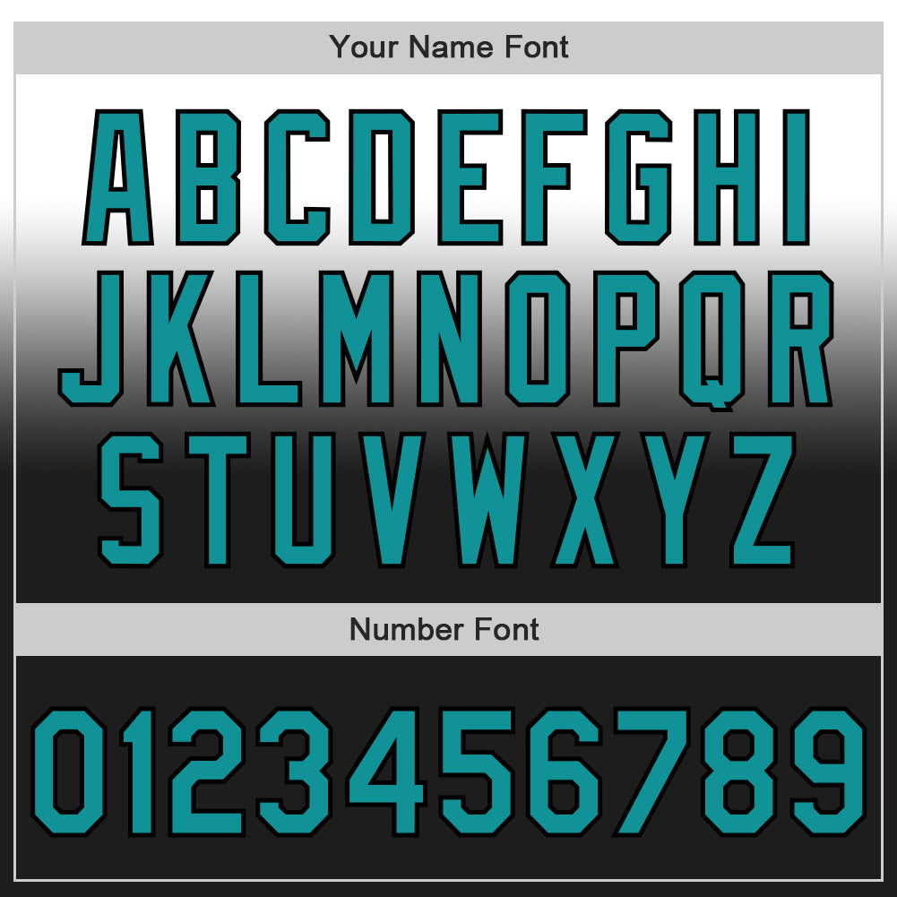 Custom White Teal-Black Authentic Fade Fashion Baseball Jersey