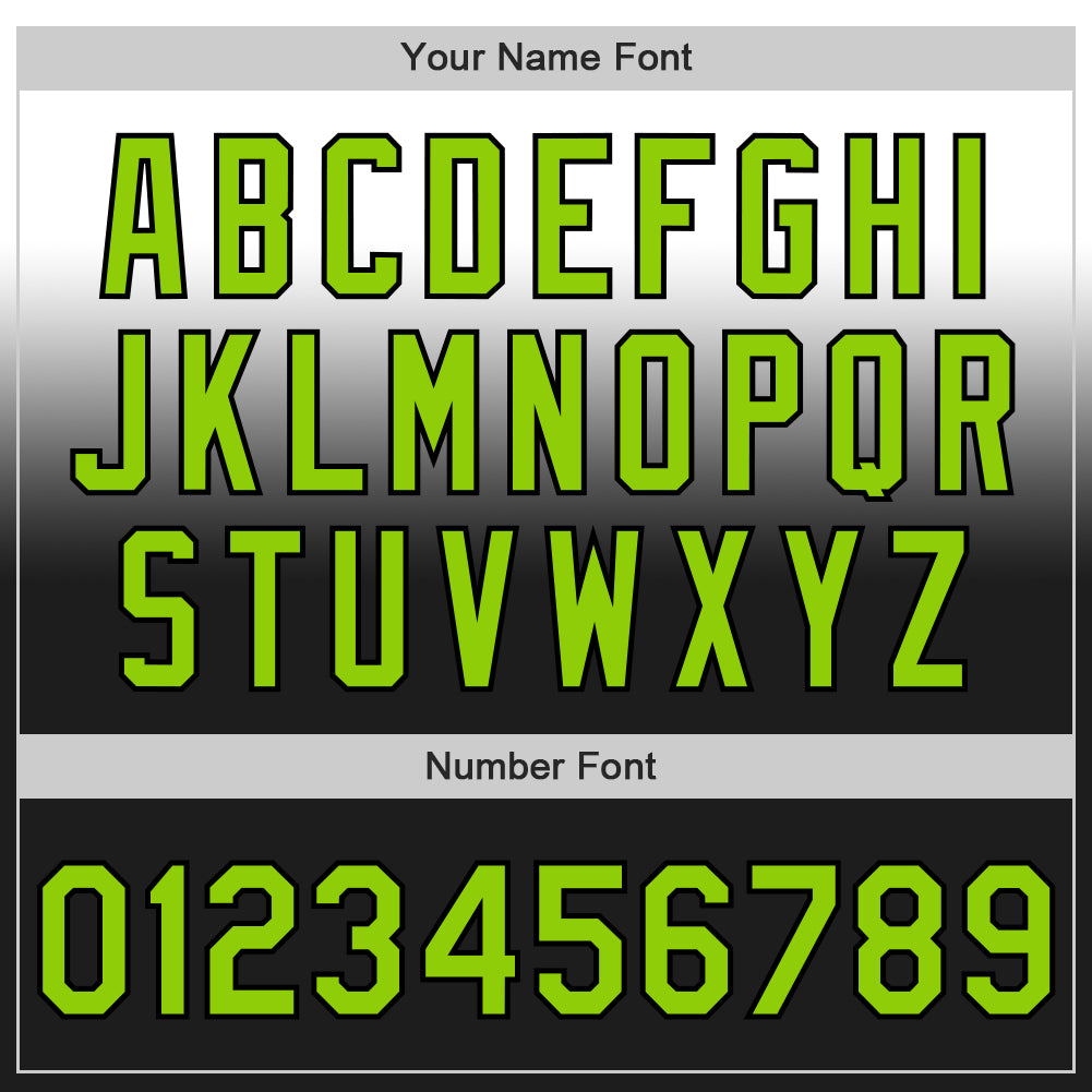 Custom White Neon Green-Black Authentic Fade Fashion Baseball Jersey