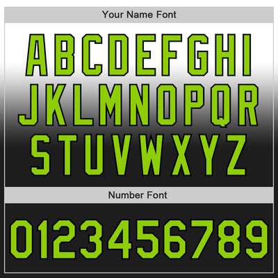 Custom White Neon Green-Black Authentic Fade Fashion Baseball Jersey
