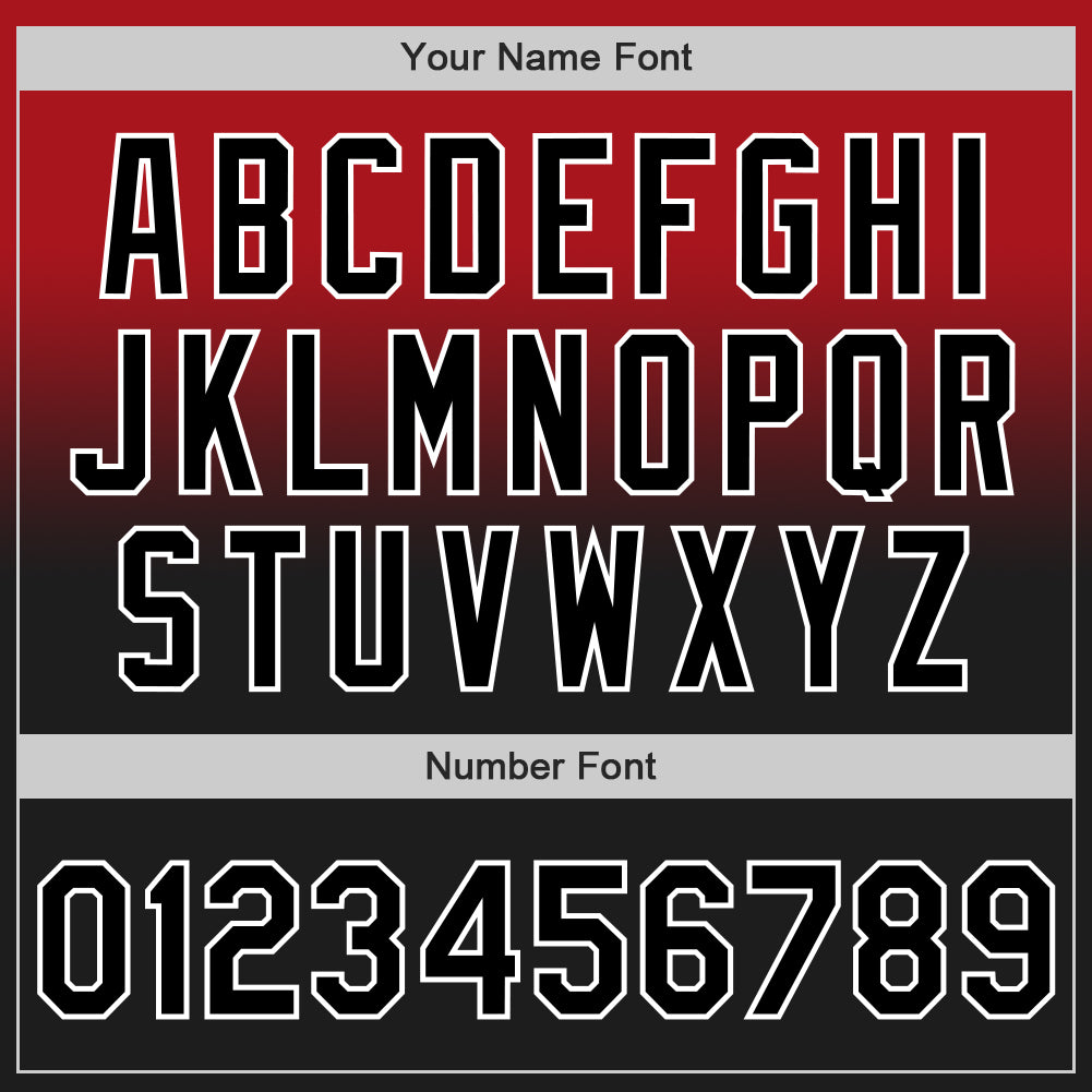 Custom Red Black-White Authentic Fade Fashion Baseball Jersey