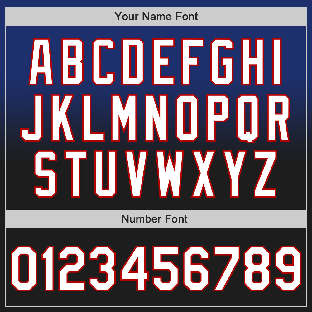 Custom Royal Black-Red Authentic Fade Fashion Baseball Jersey