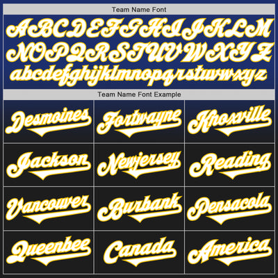 Custom Royal Black-Yellow Authentic Fade Fashion Baseball Jersey