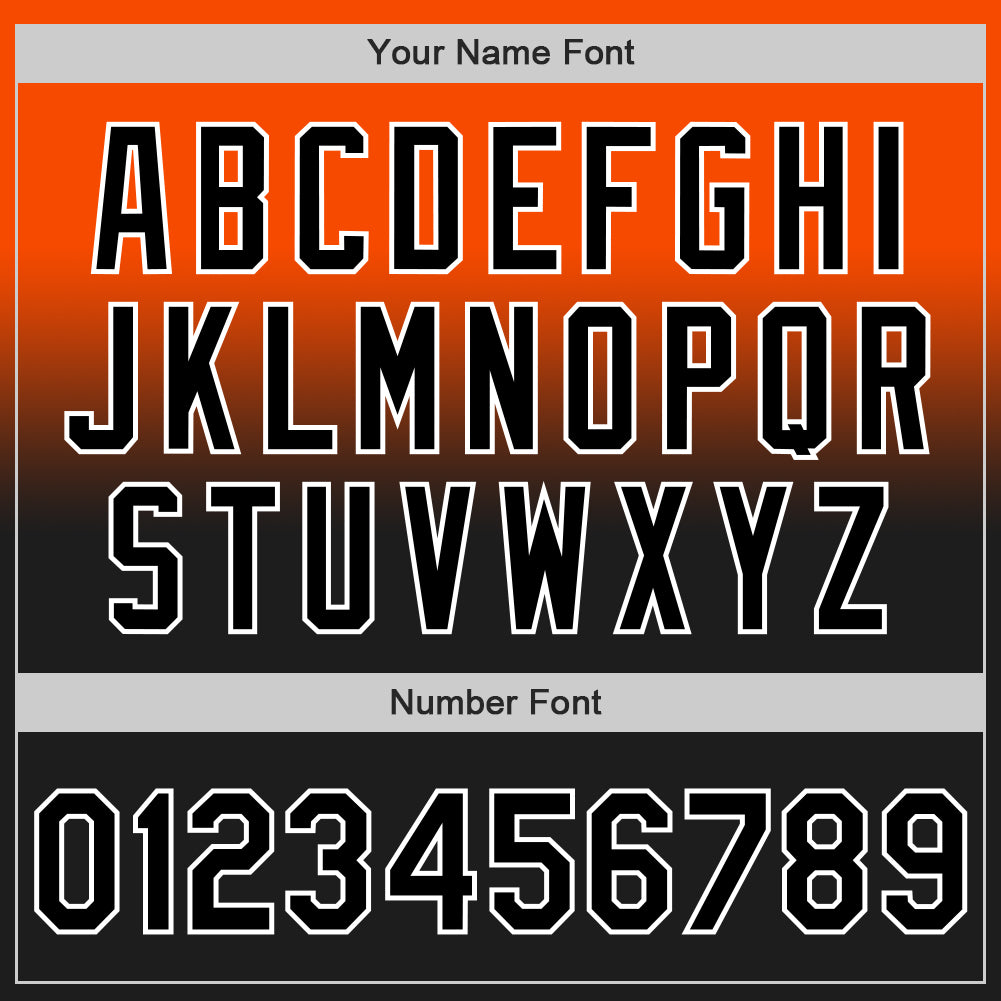 Custom Orange Black-White Authentic Fade Fashion Baseball Jersey