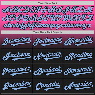 Custom Pink Light Blue-Black Authentic Fade Fashion Baseball Jersey