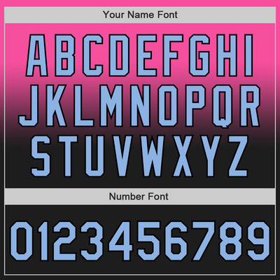 Custom Pink Light Blue-Black Authentic Fade Fashion Baseball Jersey