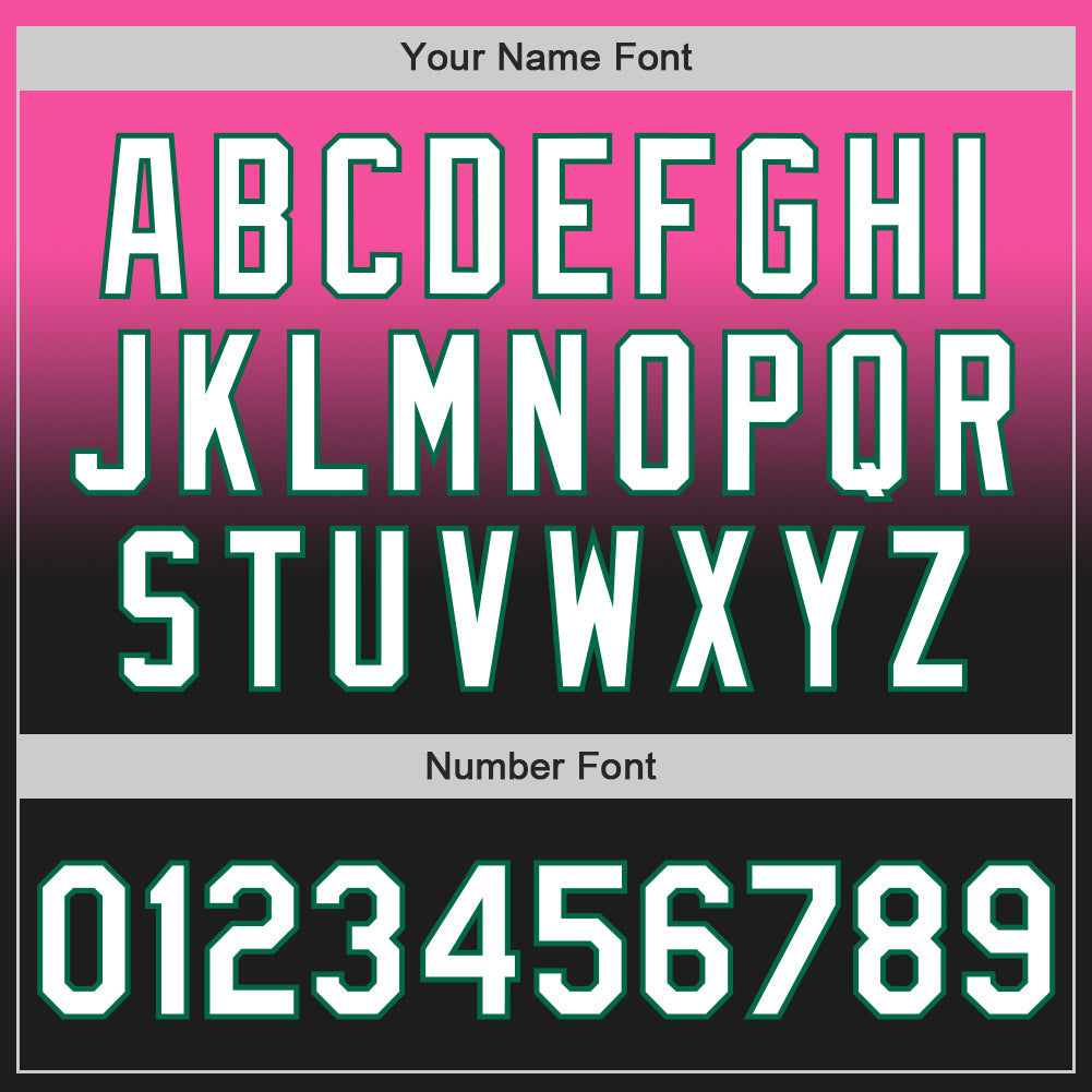 Custom Pink Black-Kelly Green Authentic Fade Fashion Baseball Jersey