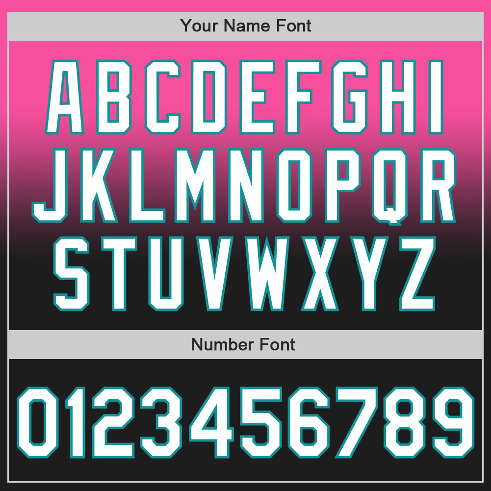 Custom Pink Black-Teal Authentic Fade Fashion Baseball Jersey