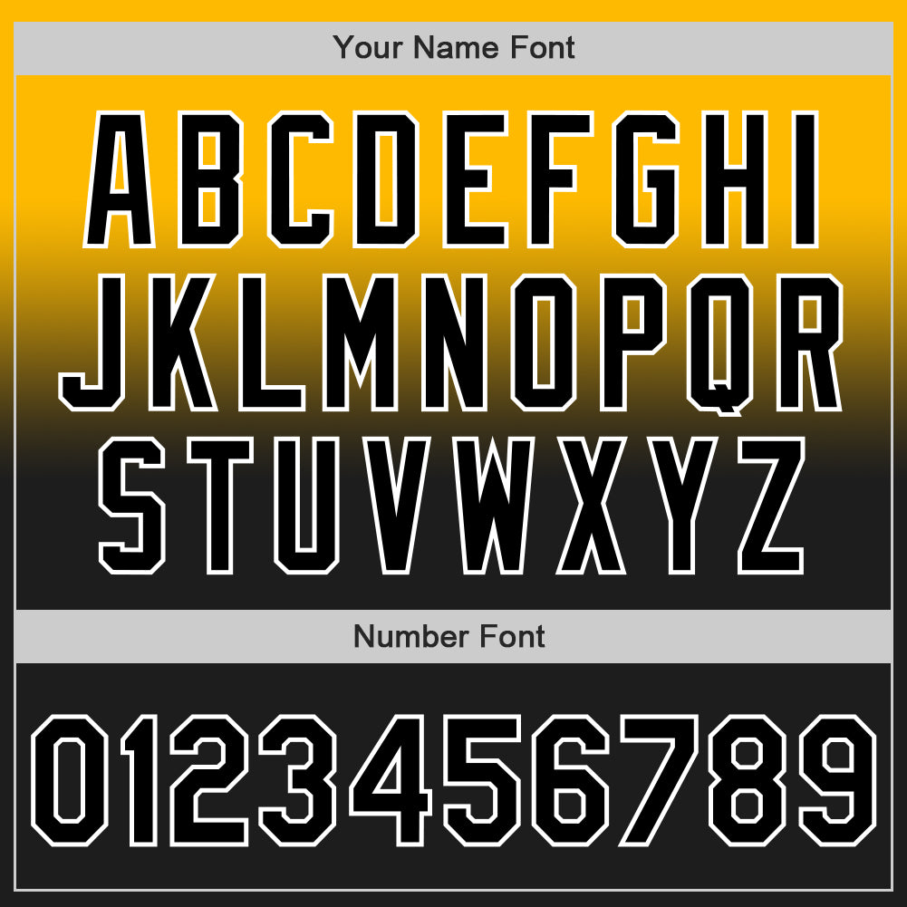 Custom Gold Black-White Authentic Fade Fashion Baseball Jersey