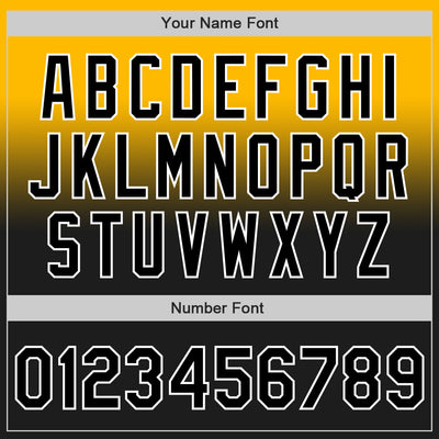 Custom Gold Black-White Authentic Fade Fashion Baseball Jersey