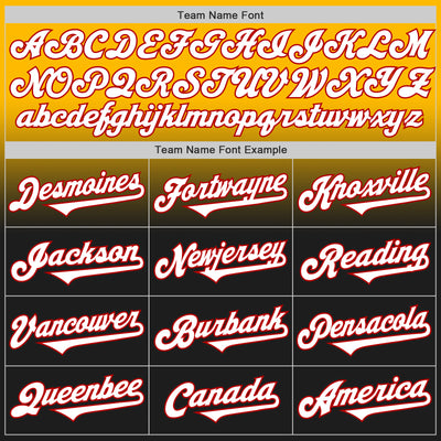 Custom Gold Black-Red Authentic Fade Fashion Baseball Jersey