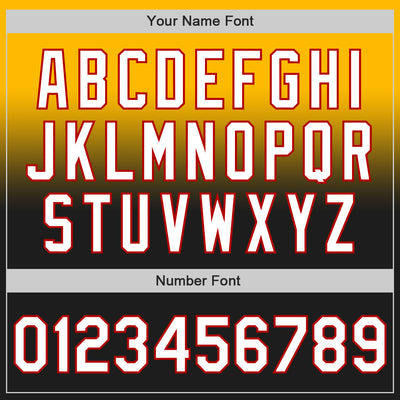 Custom Gold Black-Red Authentic Fade Fashion Baseball Jersey