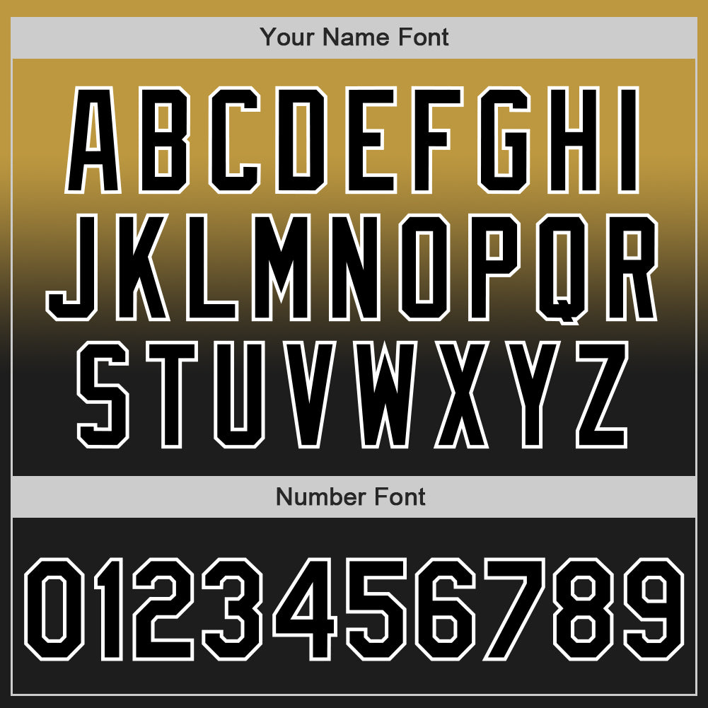 Custom Old Gold Black-White Authentic Fade Fashion Baseball Jersey