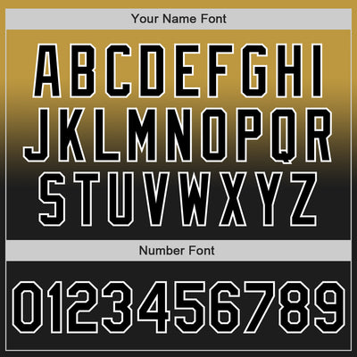 Custom Old Gold Black-White Authentic Fade Fashion Baseball Jersey