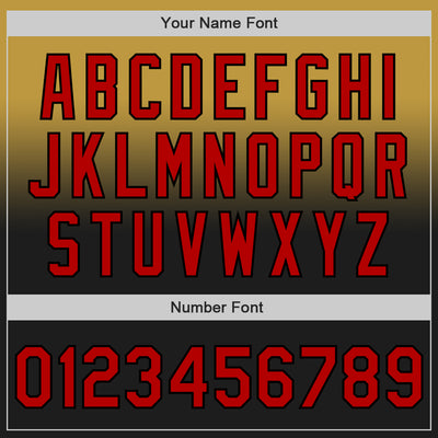 Custom Old Gold Red-Black Authentic Fade Fashion Baseball Jersey